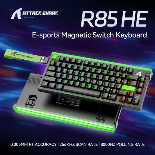 ATTACK SHARK R85 HE Rapid Trigger Keyboard Magnetic Switch with Custom Lightbox